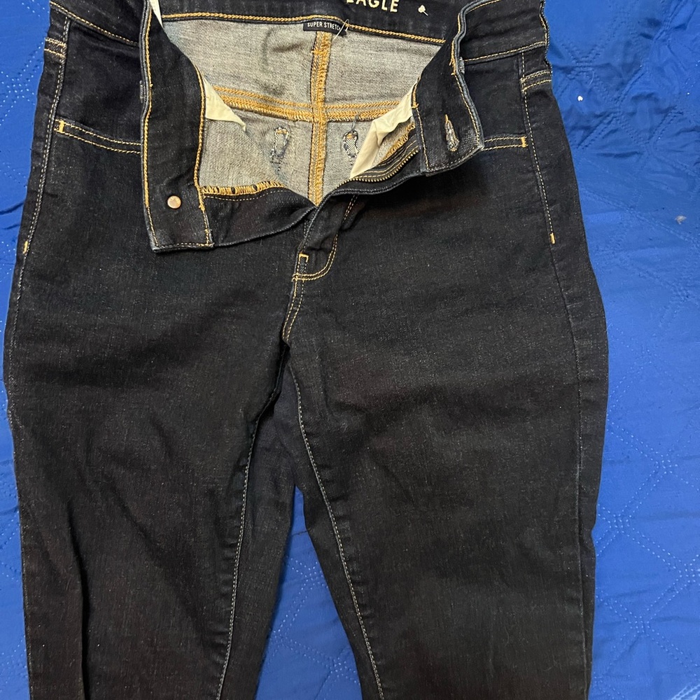 American Eagle Outfitters Women's Dark Blue Skinny Jeans